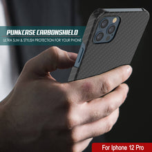 Cargar imagen en el visor de la galería, iPhone 12 Pro Case, Punkcase CarbonShield, Heavy Duty &amp; Ultra Thin 2 Piece Dual Layer [shockproof] 
