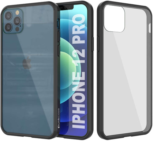 iPhone 12 Pro Case Punkcase® LUCID 2.0 Black Series w/ PUNK SHIELD Screen Protector | Ultra Fit (Color in image: black)