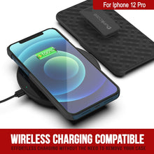 Load image into Gallery viewer, Punkcase iPhone 12 Pro Case With Tempered Glass Screen Protector, Holster Belt Clip &amp; Built-In Kickstand [Black] 
