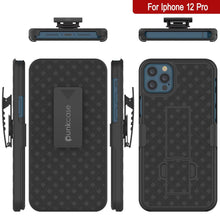 Load image into Gallery viewer, Punkcase iPhone 12 Pro Case With Tempered Glass Screen Protector, Holster Belt Clip &amp; Built-In Kickstand [Black] 
