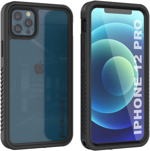iPhone 12 Pro Waterproof Case, Punkcase [Extreme Series] Armor Cover W/ Built In Screen Protector [Black] (Color in image: Black)