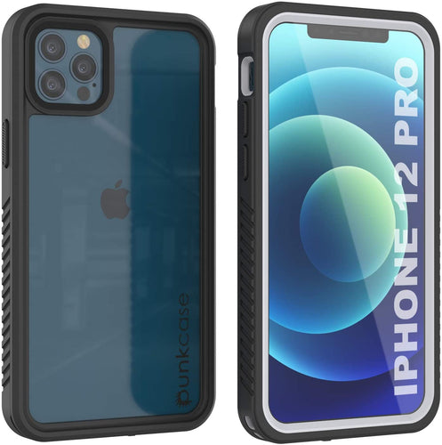 iPhone 12 Pro Waterproof Case, Punkcase [Extreme Series] Armor Cover W/ Built In Screen Protector [White] (Color in image: White)