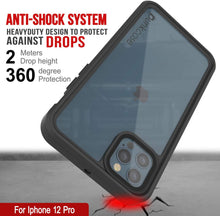 Load image into Gallery viewer, iPhone 12 Pro Waterproof Case, Punkcase [Extreme Series] Armor Cover W/ Built In Screen Protector [White] (Color in image: Black)
