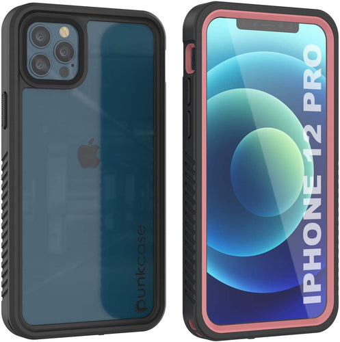 iPhone 12 Pro Waterproof Case, Punkcase [Extreme Series] Armor Cover W/ Built In Screen Protector [Pink] (Color in image: Pink)