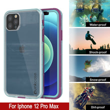 Cargar imagen en el visor de la galería, Punkcase iPhone 13 Pro Max Waterproof Case [Aqua Series] Armor Cover [Clear Blue] [Clear Back] 
