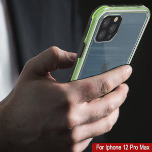 Punkcase iPhone 13 Pro Max Waterproof Case [Aqua Series] Armor Cover [Clear Black] [Clear Back] 
