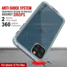 Cargar imagen en el visor de la galería, ANTI-SHOCK SYSTEM HEAVYDUTY DESIGN TO PROTECT 4 AGAINST DROPS Meters Drop height 3 6 degree ey For Iphone 12 Pro Max  (Color in image: Clear Pink)
