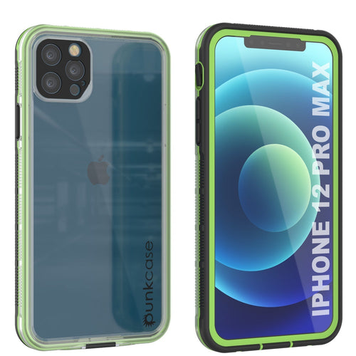 Punkcase iPhone 13 Pro Max Waterproof Case [Aqua Series] Armor Cover [Clear Black] [Clear Back] (Color in image: Clear Black)