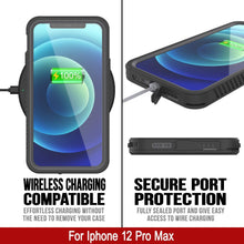 Cargar imagen en el visor de la galería, iPhone 12 Pro Max Waterproof Case, Punkcase [Extreme Series] Armor Cover W/ Built In Screen Protector [Black] (Color in image: Light Green)
