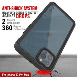 iPhone 12 Pro Max Waterproof Case, Punkcase [Extreme Series] Armor Cover W/ Built In Screen Protector [Light Green] (Color in image: Light Blue)