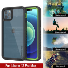 Cargar imagen en el visor de la galería, iPhone 12 Pro Max Waterproof Case, Punkcase [Extreme Series] Armor Cover W/ Built In Screen Protector [Light Green] (Color in image: Red)

