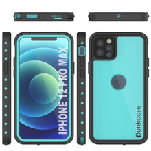 Cargar imagen en el visor de la galería, iPhone 12 Pro Max Waterproof IP68 Case, Punkcase [Teal] [StudStar Series] [Slim Fit] (Color in image: Black)
