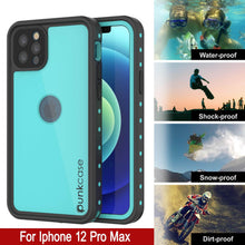 Cargar imagen en el visor de la galería, iPhone 12 Pro Max Waterproof IP68 Case, Punkcase [Teal] [StudStar Series] [Slim Fit] (Color in image: Purple)
