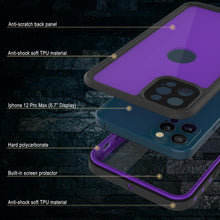 Cargar imagen en el visor de la galería, iPhone 12 Pro Max Waterproof IP68 Case, Punkcase [Purple] [StudStar Series] [Slim Fit] [Dirtproof] (Color in image: Teal)
