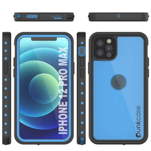 Cargar imagen en el visor de la galería, iPhone 12 Pro Max Waterproof IP68 Case, Punkcase [Light blue] [StudStar Series] [Slim Fit] [Dirtproof] (Color in image: Clear)
