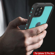 Cargar imagen en el visor de la galería, iPhone 12 Pro Max Waterproof IP68 Case, Punkcase [Teal] [StudStar Series] [Slim Fit] (Color in image: Light Green)

