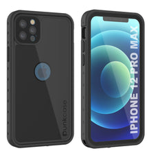 Cargar imagen en el visor de la galería, iPhone 12 Pro Max Waterproof IP68 Case, Punkcase [Black] [StudStar Series] [Slim Fit] (Color in image: Black)
