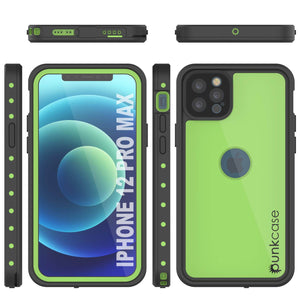 iPhone 12 Pro Max Waterproof IP68 Case, Punkcase [Light green] [StudStar Series] [Slim Fit] [Dirtproof] (Color in image: White)