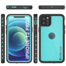 Cargar imagen en el visor de la galería, iPhone 12 Pro Waterproof IP68 Case, Punkcase [Teal] [StudStar Series] [Slim Fit] (Color in image: Black)
