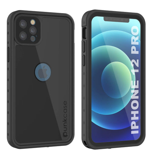 iPhone 12 Pro Waterproof IP68 Case, Punkcase [Black] [StudStar Series] [Slim Fit] (Color in image: Black)