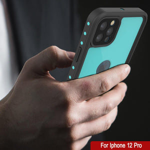 iPhone 12 Pro Waterproof IP68 Case, Punkcase [Teal] [StudStar Series] [Slim Fit] (Color in image: Light Green)