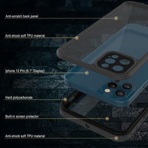 iPhone 12 Pro Waterproof IP68 Case, Punkcase [Clear] [StudStar Series] [Slim Fit] [Dirtproof] (Color in image: Red)