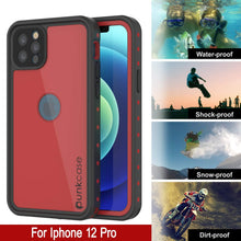 Cargar imagen en el visor de la galería, iPhone 12 Pro Waterproof IP68 Case, Punkcase [Red] [StudStar Series] [Slim Fit] (Color in image: Purple)
