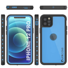 Load image into Gallery viewer, iPhone 12 Pro Waterproof IP68 Case, Punkcase [Light blue] [StudStar Series] [Slim Fit] [Dirtproof] (Color in image: Clear)
