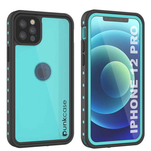 iPhone 12 Pro Waterproof IP68 Case, Punkcase [Teal] [StudStar Series] [Slim Fit] (Color in image: Teal)