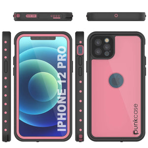 iPhone 12 Pro Waterproof IP68 Case, Punkcase [Pink] [StudStar Series] [Slim Fit] [Dirtproof] (Color in image: White)