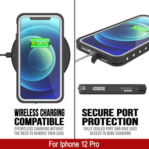 iPhone 12 Pro Waterproof IP68 Case, Punkcase [White] [StudStar Series] [Slim Fit] [Dirtproof] (Color in image: Purple)