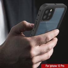 Load image into Gallery viewer, iPhone 12 Pro Waterproof IP68 Case, Punkcase [Clear] [StudStar Series] [Slim Fit] [Dirtproof] (Color in image: Black)
