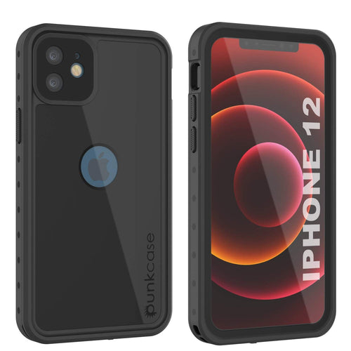 iPhone 12 Waterproof IP68 Case, Punkcase [Black] [StudStar Series] [Slim Fit] (Color in image: Black)