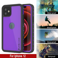 Cargar imagen en el visor de la galería, iPhone 12 Waterproof IP68 Case, Punkcase [Purple] [StudStar Series] [Slim Fit] [Dirtproof] (Color in image: Light Green)
