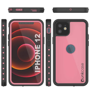 iPhone 12 Waterproof IP68 Case, Punkcase [Pink] [StudStar Series] [Slim Fit] [Dirtproof] (Color in image: White)