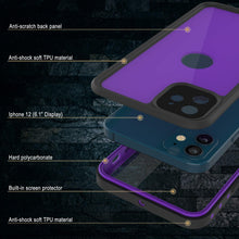 Cargar imagen en el visor de la galería, iPhone 12 Waterproof IP68 Case, Punkcase [Purple] [StudStar Series] [Slim Fit] [Dirtproof] (Color in image: Teal)
