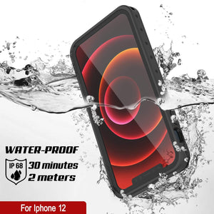 iPhone 12 Waterproof IP68 Case, Punkcase [Black] [StudStar Series] [Slim Fit] (Color in image: White)