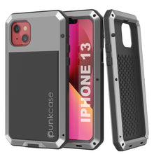 Cargar imagen en el visor de la galería, iPhone 13 Metal Case, Heavy Duty Military Grade Armor Cover [shock proof] Full Body Hard [Silver] (Color in image: Silver)
