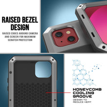 Cargar imagen en el visor de la galería, iPhone 13 Metal Case, Heavy Duty Military Grade Armor Cover [shock proof] Full Body Hard [Silver] 
