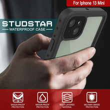 Cargar imagen en el visor de la galería, iPhone 13 Mini Waterproof IP68 Case, Punkcase [Clear] [StudStar Series] [Slim Fit] [Dirtproof] (Color in image: Red)
