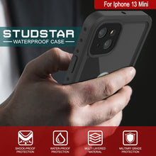 Cargar imagen en el visor de la galería, iPhone 13 Mini Waterproof IP68 Case, Punkcase [Black] [StudStar Series] [Slim Fit] (Color in image: Light Green)

