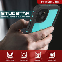 Cargar imagen en el visor de la galería, iPhone 13 Mini Waterproof IP68 Case, Punkcase [Teal] [StudStar Series] [Slim Fit] (Color in image: Pink)
