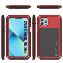 Load image into Gallery viewer, iPhone 13 Pro Max Metal Case, Heavy Duty Military Grade Armor Cover [shock proof] Full Body Hard [Red] 
