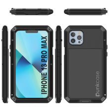 Load image into Gallery viewer, iPhone 13 Pro Max Metal Case, Heavy Duty Military Grade Armor Cover [shock proof] Full Body Hard [Black] 
