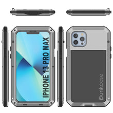 Load image into Gallery viewer, iPhone 13 Pro Max Metal Case, Heavy Duty Military Grade Armor Cover [shock proof] Full Body Hard [Silver] 
