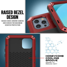 Load image into Gallery viewer, iPhone 13 Pro Max Metal Case, Heavy Duty Military Grade Armor Cover [shock proof] Full Body Hard [Red] 
