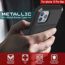 Load image into Gallery viewer, iPhone 13 Pro Max Metal Case, Heavy Duty Military Grade Armor Cover [shock proof] Full Body Hard [Black] 
