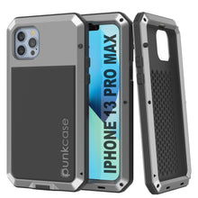 Load image into Gallery viewer, iPhone 13 Pro Max Metal Case, Heavy Duty Military Grade Armor Cover [shock proof] Full Body Hard [Silver] (Color in image: Silver)
