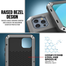 Load image into Gallery viewer, iPhone 13 Pro Max Metal Case, Heavy Duty Military Grade Armor Cover [shock proof] Full Body Hard [Silver] 
