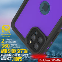 Load image into Gallery viewer, iPhone 13 Pro Max Waterproof IP68 Case, Punkcase [Purple] [StudStar Series] [Slim Fit] [Dirtproof] (Color in image: Clear)
